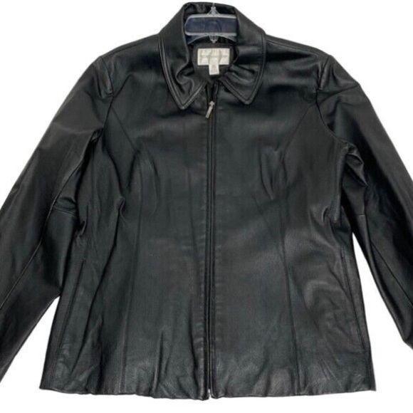 Worthington Black Leather Jacket - Picture 1 of 6